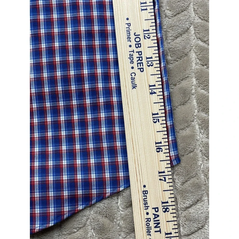 Charles Tyrwhitt Mens L Blue Plaid Weekend‎ Non-Iron Classic Fit Shirt - Picture 8 of 12